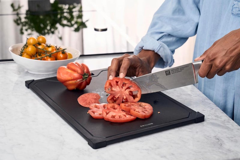 ZWILLING 37 x 25 cm Fibrewood Chopping Board with Juice Groove, Non-Slip, Dishwasher Safe, Black - Image 5